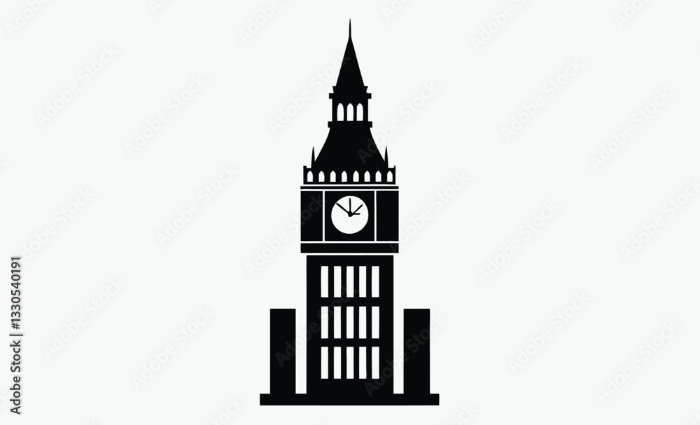 Big Ben clock tower silhouette, big ben clock tower silhouette vector, clock tower silhouette, vector illustration Big Ben clock tower silhouette, big ben clock tower silhouette vector, clock tower silhouette, vector illustration