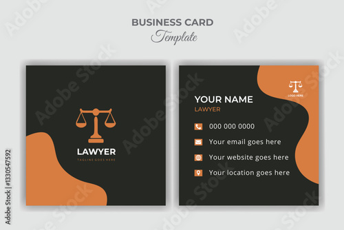 Law concept print ready professional business card design
