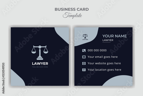 Lawyer business card simple template two site design