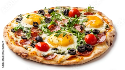 Pizza calzone on a white background