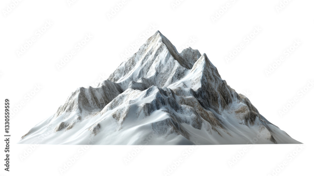 Obraz premium Majestic mountain range with snow-capped peaks under clear blue sky in a serene natural landscape