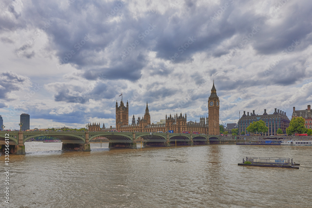 The iconic Big Ben and the Houses of Parliament in London, UK