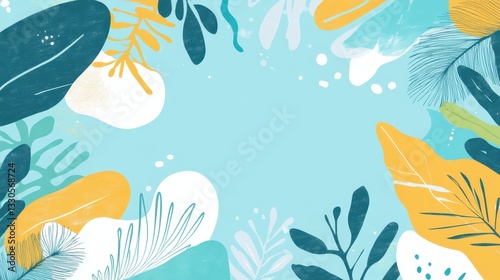 Obraz na płótnie Vibrant Tropical Leaf Design: A Summery Abstract Background w salonie