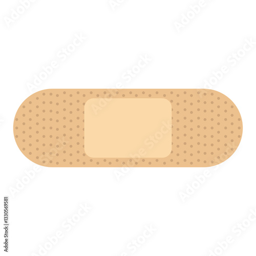 Medical plaster isolated on white background, wound plasterer or bandaged patch, vector adhesive health care object. Injury tape plaster flat design, Sticking plaster.First aid concept.