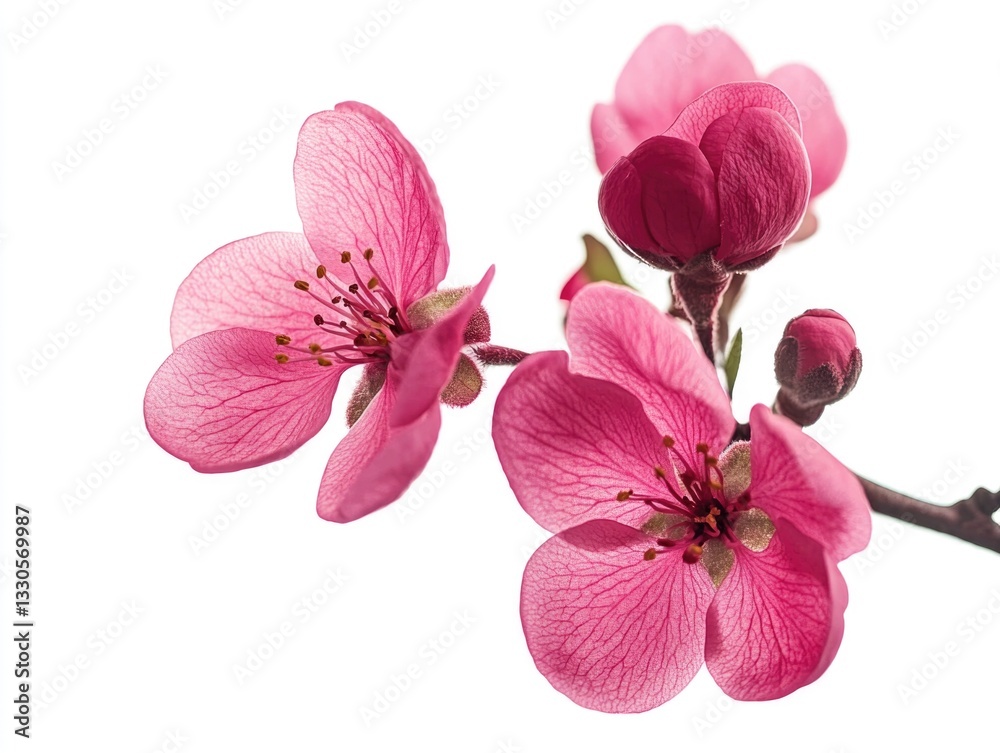 Obraz premium A close-up of a bright pink flower on its stem