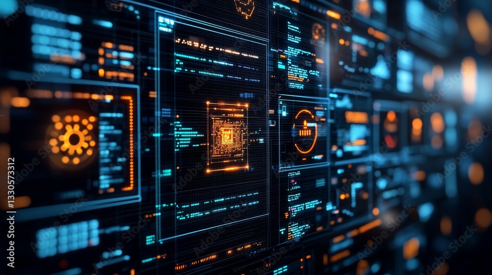 Futuristic Data Wall Displays Futuristic Data Wall Displays