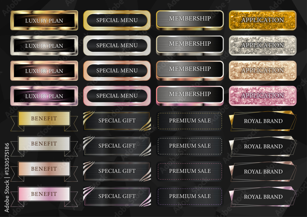 Obraz premium Button Banner Set 017