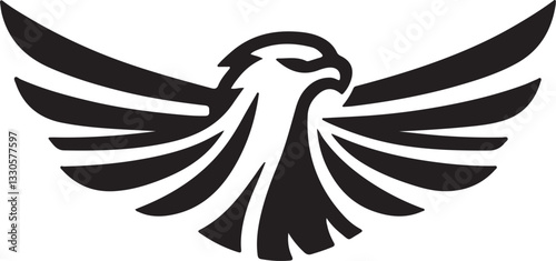 Majestic Eagle Wings Silhouette – Bold Black Vector Logo

