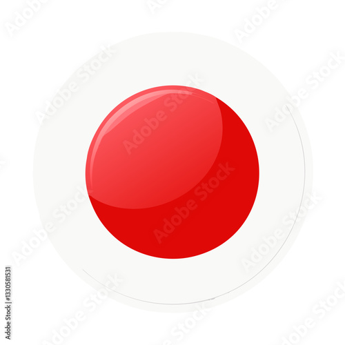 Japan Round Flag Vector , Transparent Background