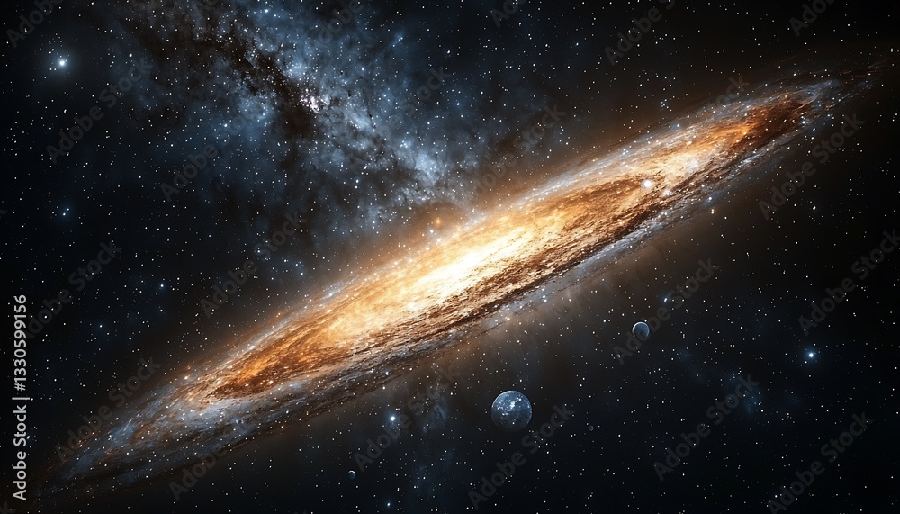 Fototapeta premium Galaxy Expands, Space View, Starry Universe Scene