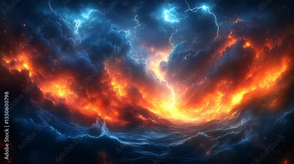 Fiery Inferno and Icy Storm Clash Over Turbulent Waters Fiery Inferno and Icy Storm Clash Over Turbulent Waters