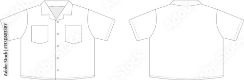 Boxy Short Sleeve Shirt Streetwear Mockup vector illustration