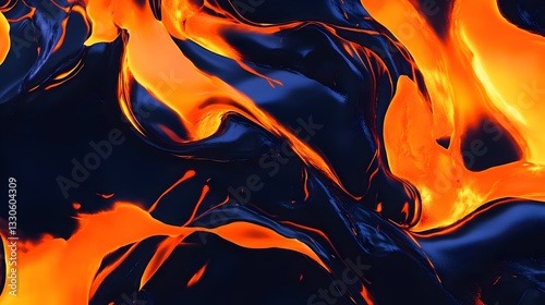 Flowing lava texture, glowing orange and black