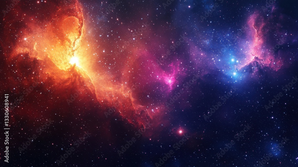 Fototapeta premium Colorful space galaxy cloud nebula. Stary night cosmos. Universe science astronomy. Supernova background wallpaper