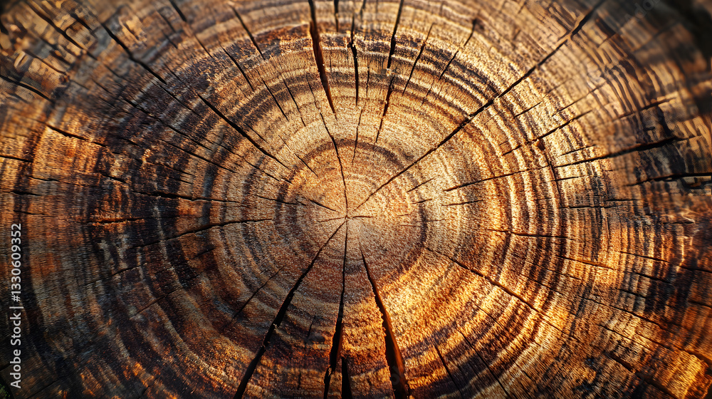 Cross Section of a Tree Trunk, Showing Growth Rings and Texture Cross Section of a Tree Trunk, Showing Growth Rings and Texture