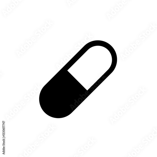 flat pharmacy medicine drug icon, capsule tablet bottle injection dropper inhaler prescription healthcare hospital equipment vector, black solid medical treatment emergency clinic symbol