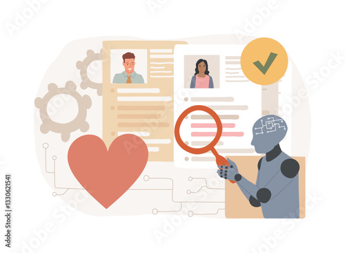 Obraz na płótnie AI-Backed Volunteer Matching abstract concept vector illustration. w salonie