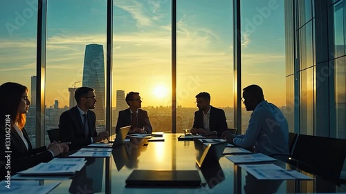 People working together in office conference room, business strategy teamwork