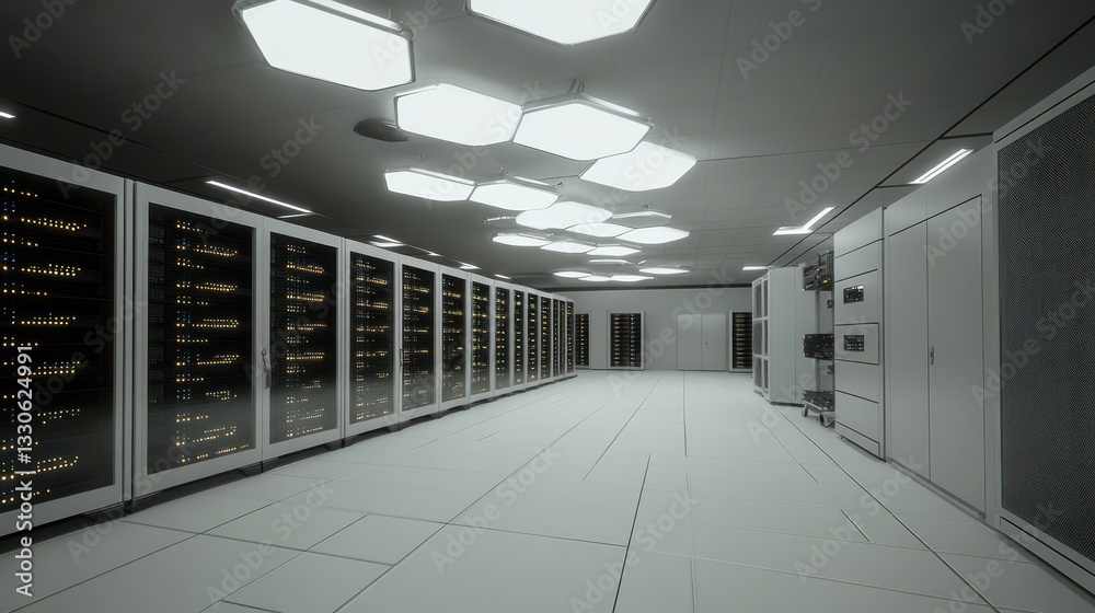 Fototapeta premium Futuristic server room interior