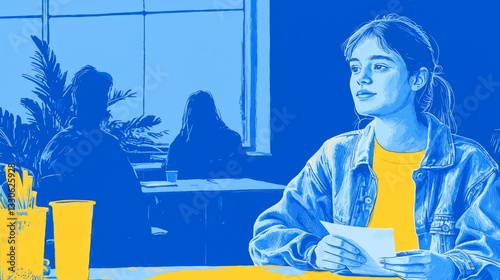 Wallpaper Mural A white teen hosting a climate change awareness meeting Pop art aesthetics illustration. Torontodigital.ca