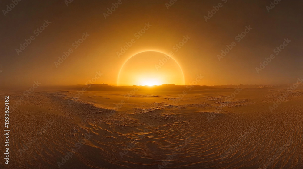 Beautiful sunset over the sea with vibrant colours, reflecting on the calm waters, creating a peaceful and serene atmosphere.