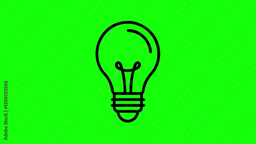 Animated Outline Icon of a Bulb with Green Screen Background Animated Outline Icon of a Bulb with Green Screen Background