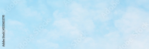 Obraz na płótnie Blue sky background with clouds. Wide panoramic background for design. w salonie