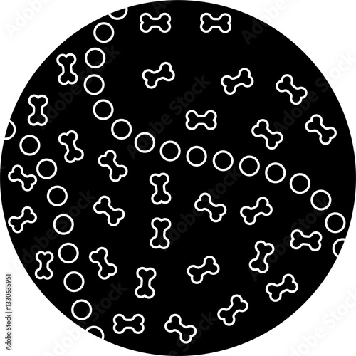 Pet toy ball glyph vector