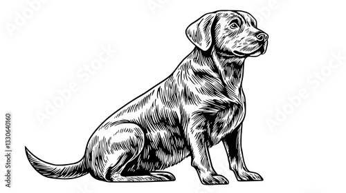 Engraved vintage illustration of a noble dog design suitable for tattoo and packaging