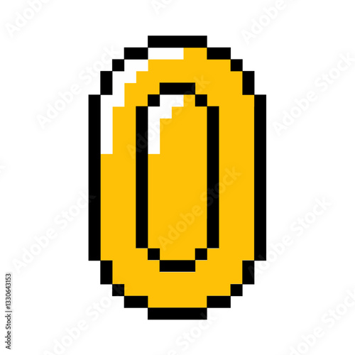 Pixel gold coin money icon