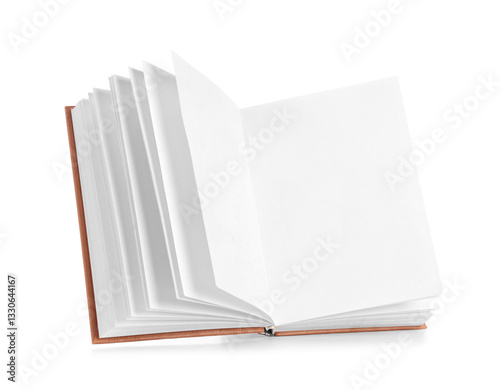Flying open book with blank...