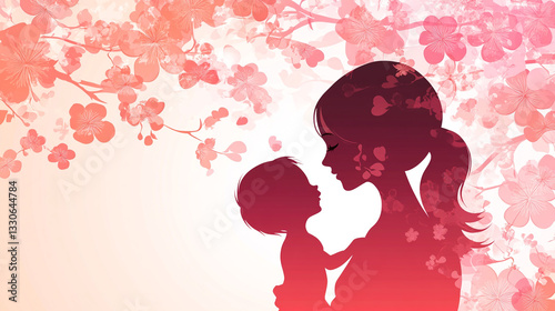 Obraz na płótnie Colourful Happy Mother's Day celebration background with floral designs, hearts, and joyful elements.
w salonie