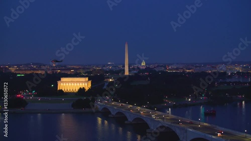 Aerial view of the city of Washington DC, the capital of the United States