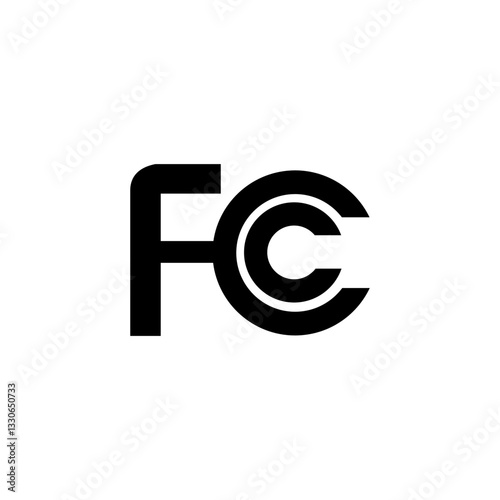 FCC mark icon vector illustration