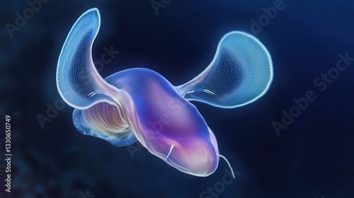 Mesmerizing View of a Sea Butterfly Gliding Through the Deep Ocean photo