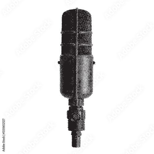 vintage microphone halftone grunge vector design element