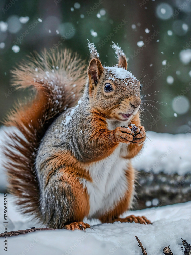 Squirrel in winter. Squirrel in winter.