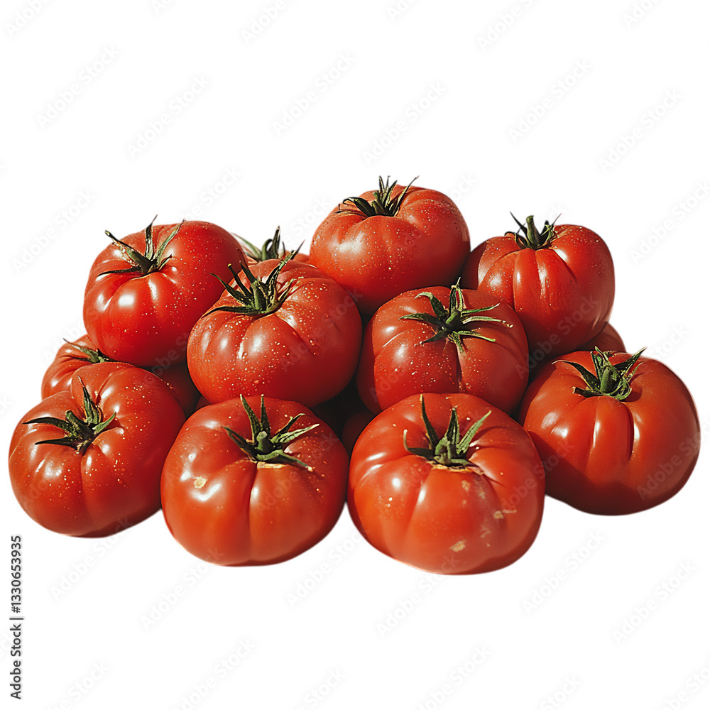 Pile of Fresh Tomatoes with Smooth Skins Isolated on Transparent Background Pile of Fresh Tomatoes with Smooth Skins Isolated on Transparent Background