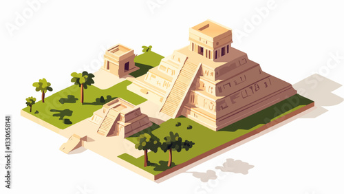 Ancient Ruins of Mexico- Isometric Style
