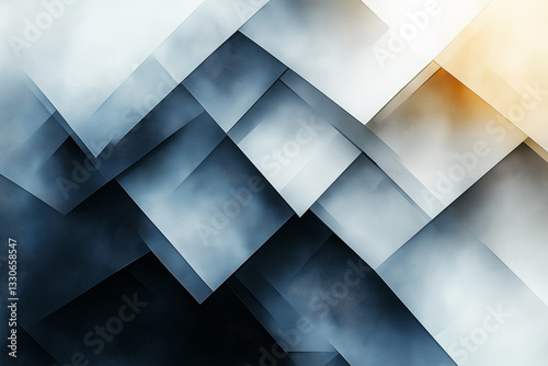 Abstract geometric shapes interlocking and overlapping in various shades of gray and black, offering a sleek, modern look.