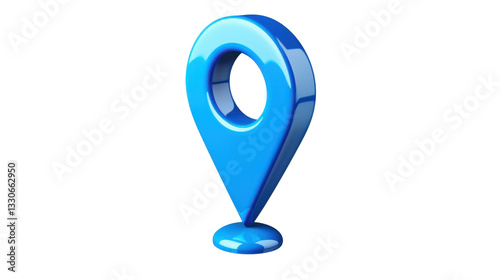 Blue location pin icon showing accurate global positioning on transparent background photo