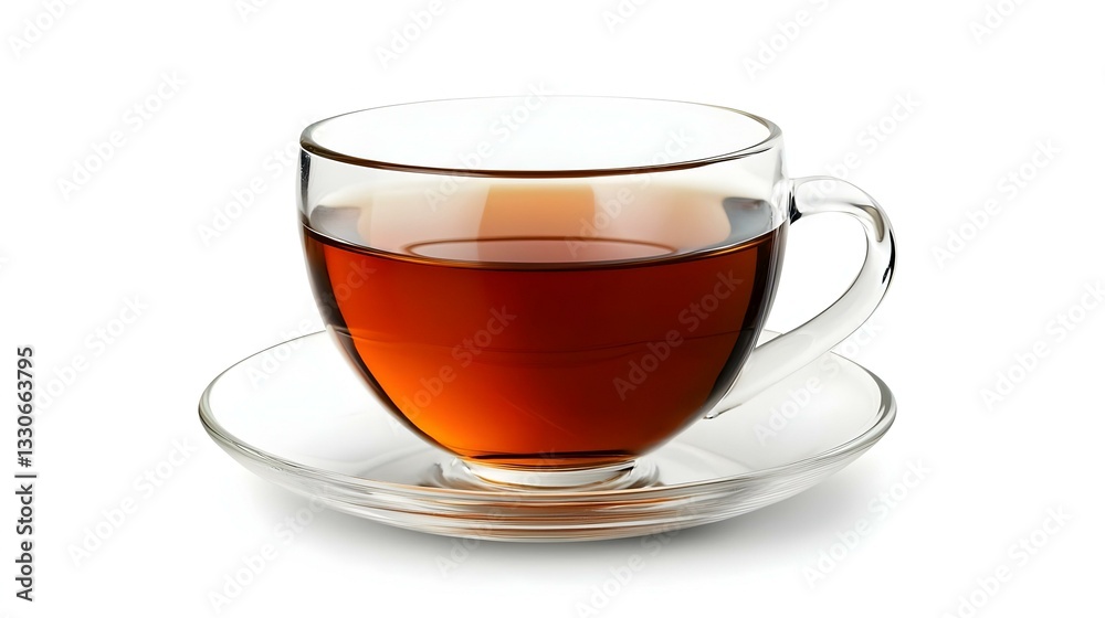 Glass cup of tea isolated on a white background Glass cup of tea isolated on a white background