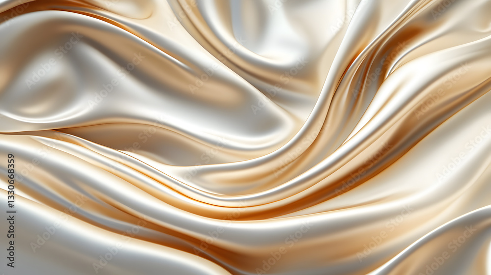 Fototapeta premium Luxurious Champagne Gold Silk Drape Abstract Background Texture