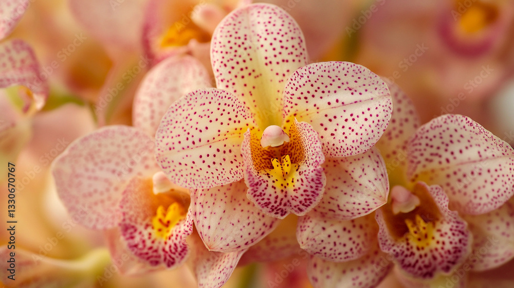 Pink And Yellow Spotted Flower Macro Photography Capturing Intricate Petal Details With A Soft Focus And Vivid Natural Colours.