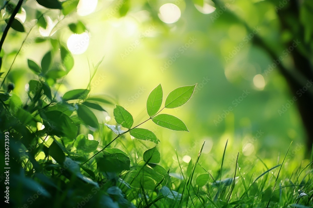 Fresh Green Leaves Sunlight Bokeh Summer Meadow Natural Environment Fresh Green Leaves Sunlight Bokeh Summer Meadow Natural Environment