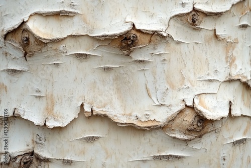 Textured birch tree bark displaying natural patterns and coloration in daylight