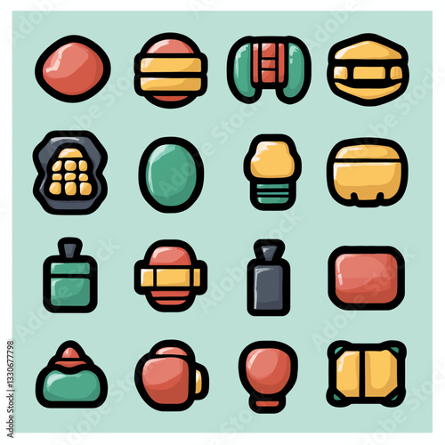 Colorful Assorted Sweet Candy Chocolate Vector Graphic Art
