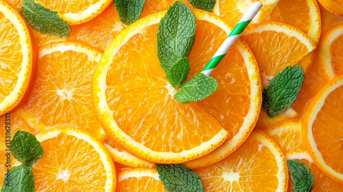 Obraz na płótnie orange slices on a orange background. w salonie