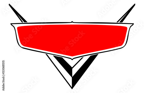Retro Cars Emblem – Red and Black Automotive Badge Design 