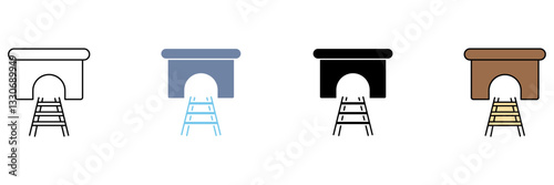 tunnel concept line icon. Simple element illustration.